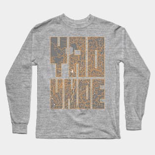 Yaounde, Cameroon City Map Typography - Bauhaus Long Sleeve T-Shirt